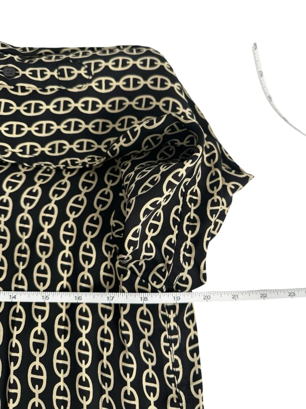 J. Crew Black Gold Chain Print Viscose Twill Button Up Shirt Women’s Size Small
